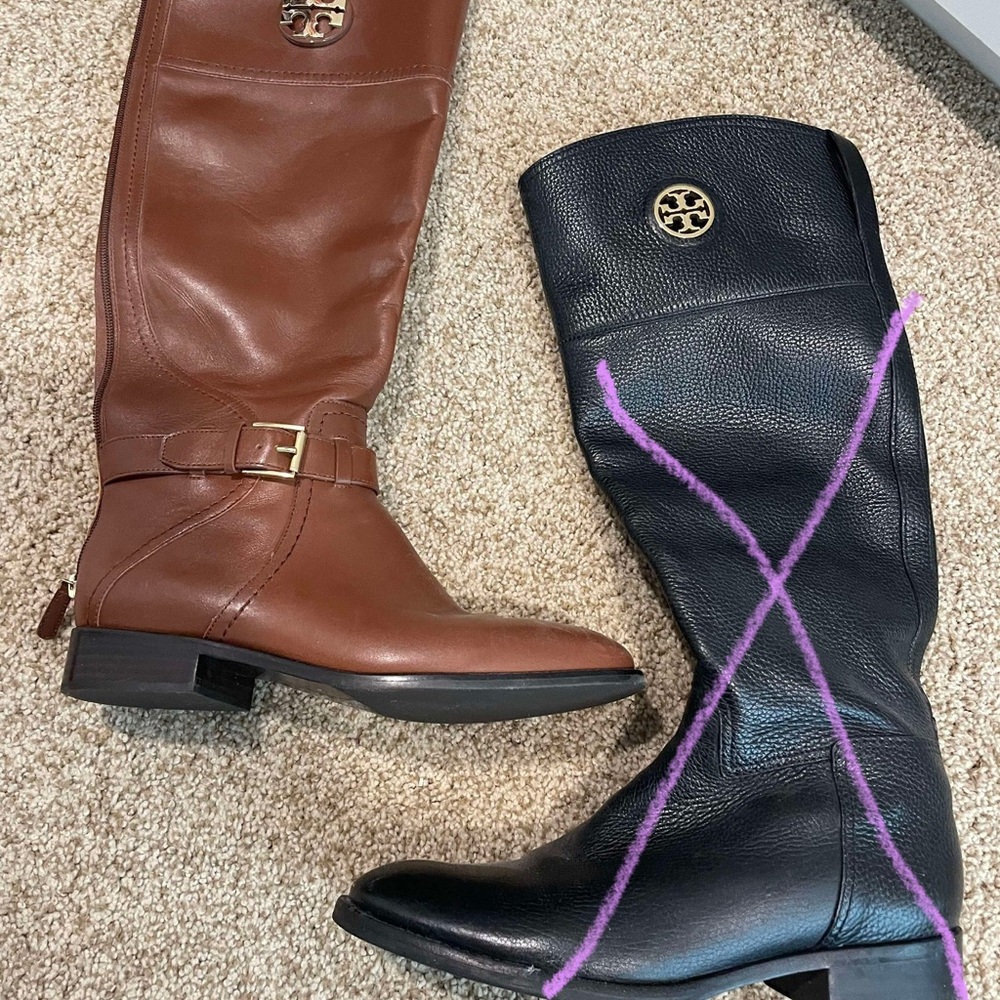 Tory Burch Brown Leather Riding Boots